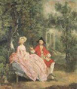 Thomas Gainsborough Conversation in a Park(perhaps the Artist and His Wife) (mk05) oil painting on canvas